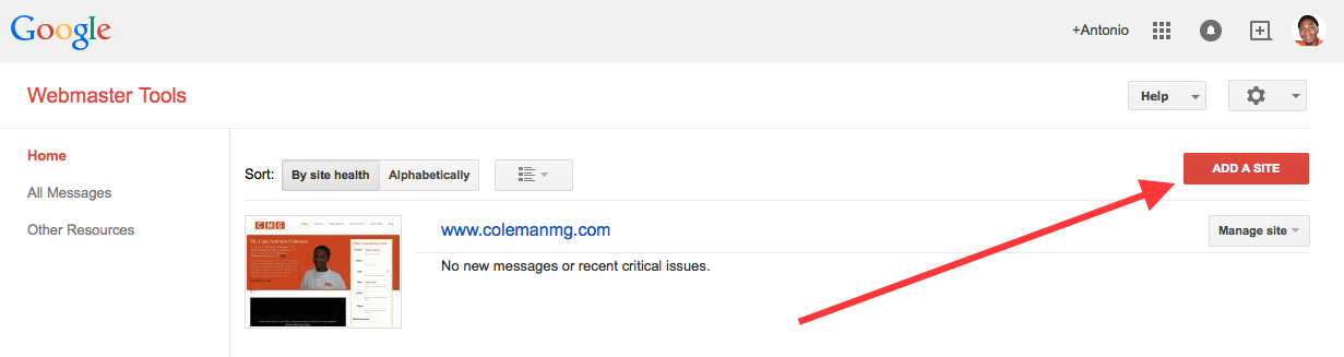 how to add my site to google webmaster - coleman marketing group LLC